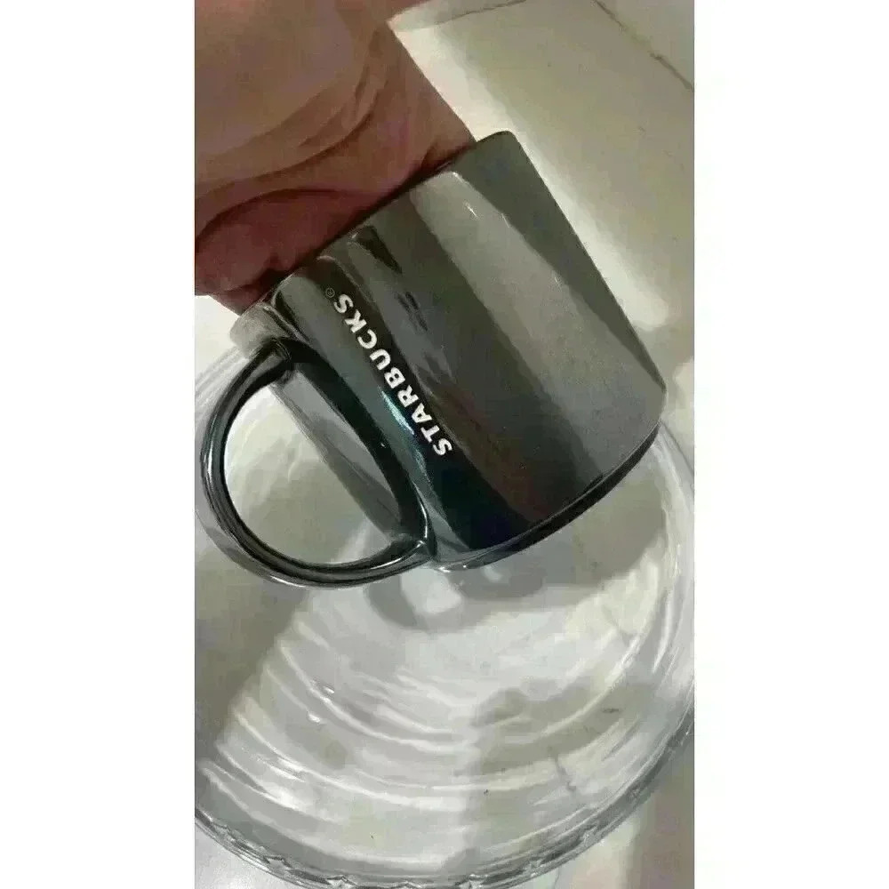 Starbucks 2013 Gray 14oz Gunmetal Embossed Iridescent Metallic Coffee Mug Cup - Picture 5 of 9